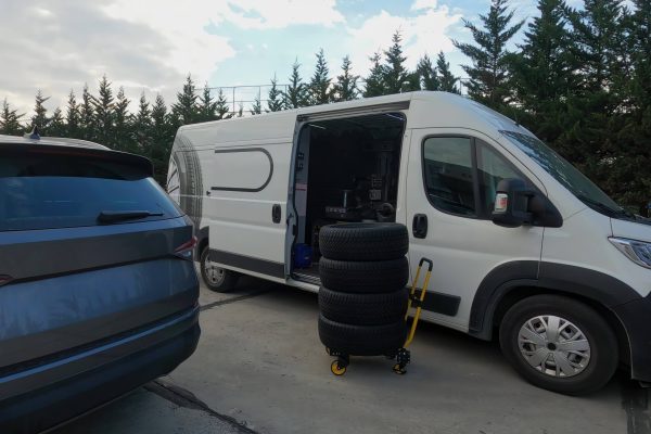 Van loaded for mobile tyre fitting